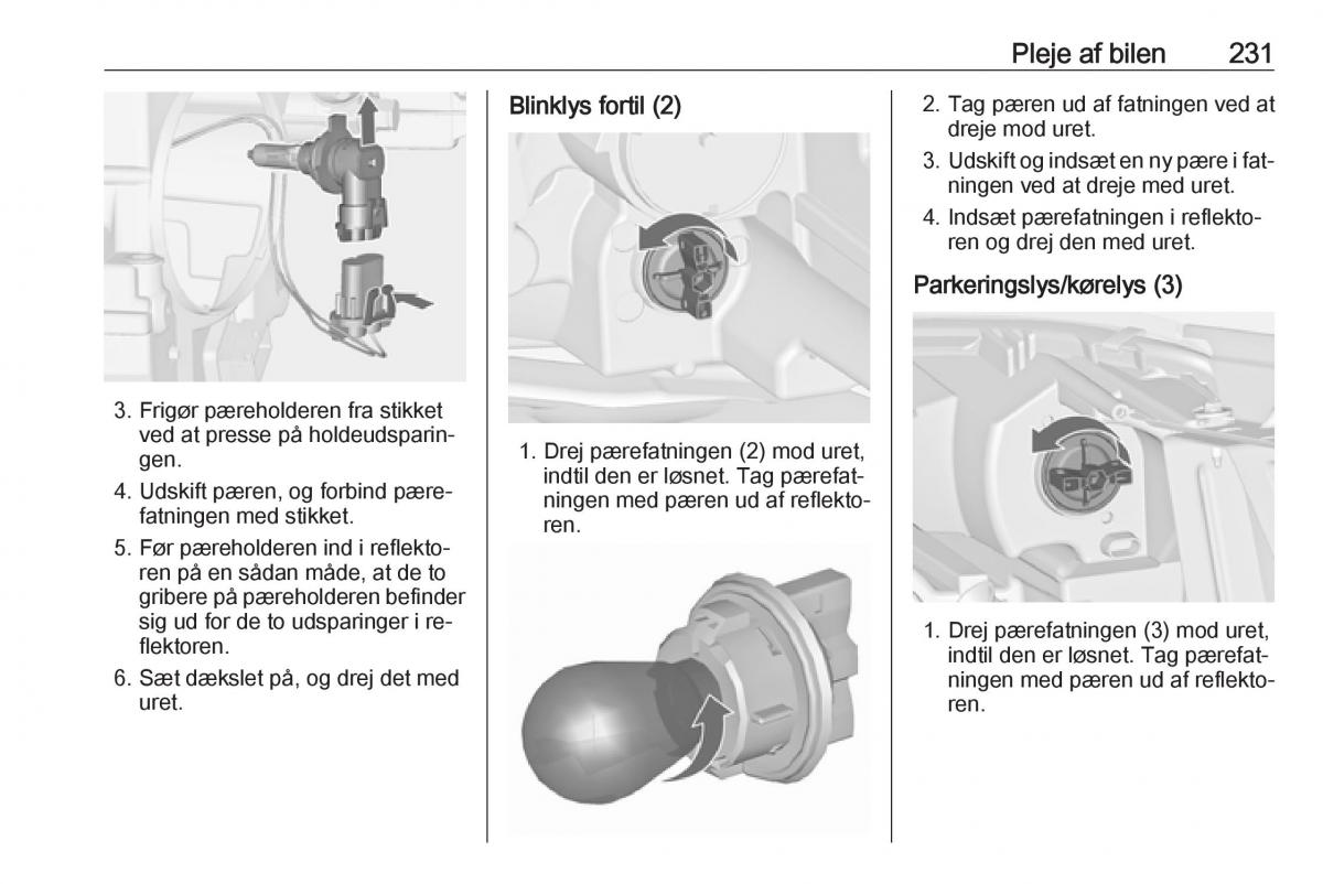 manual  Opel Zafira C Tourer Bilens instruktionsbog / page 233