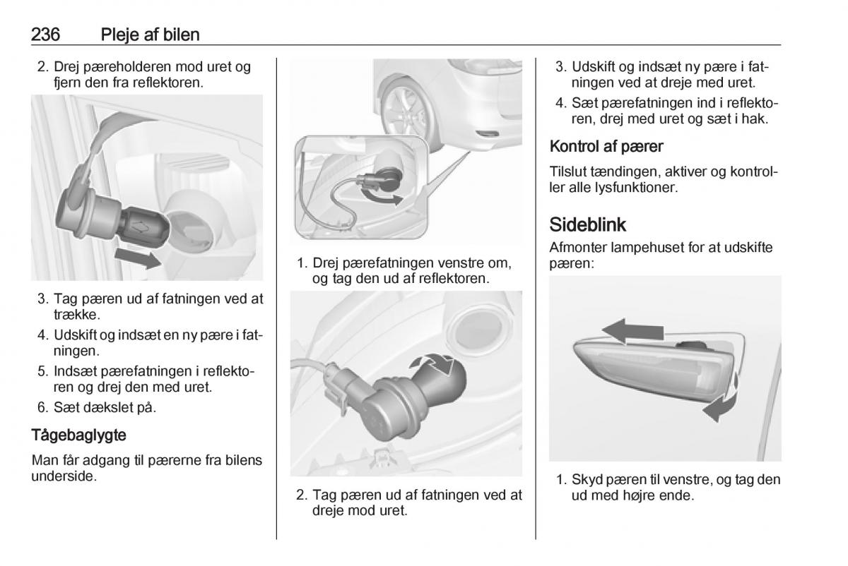 manual  Opel Zafira C Tourer Bilens instruktionsbog / page 238