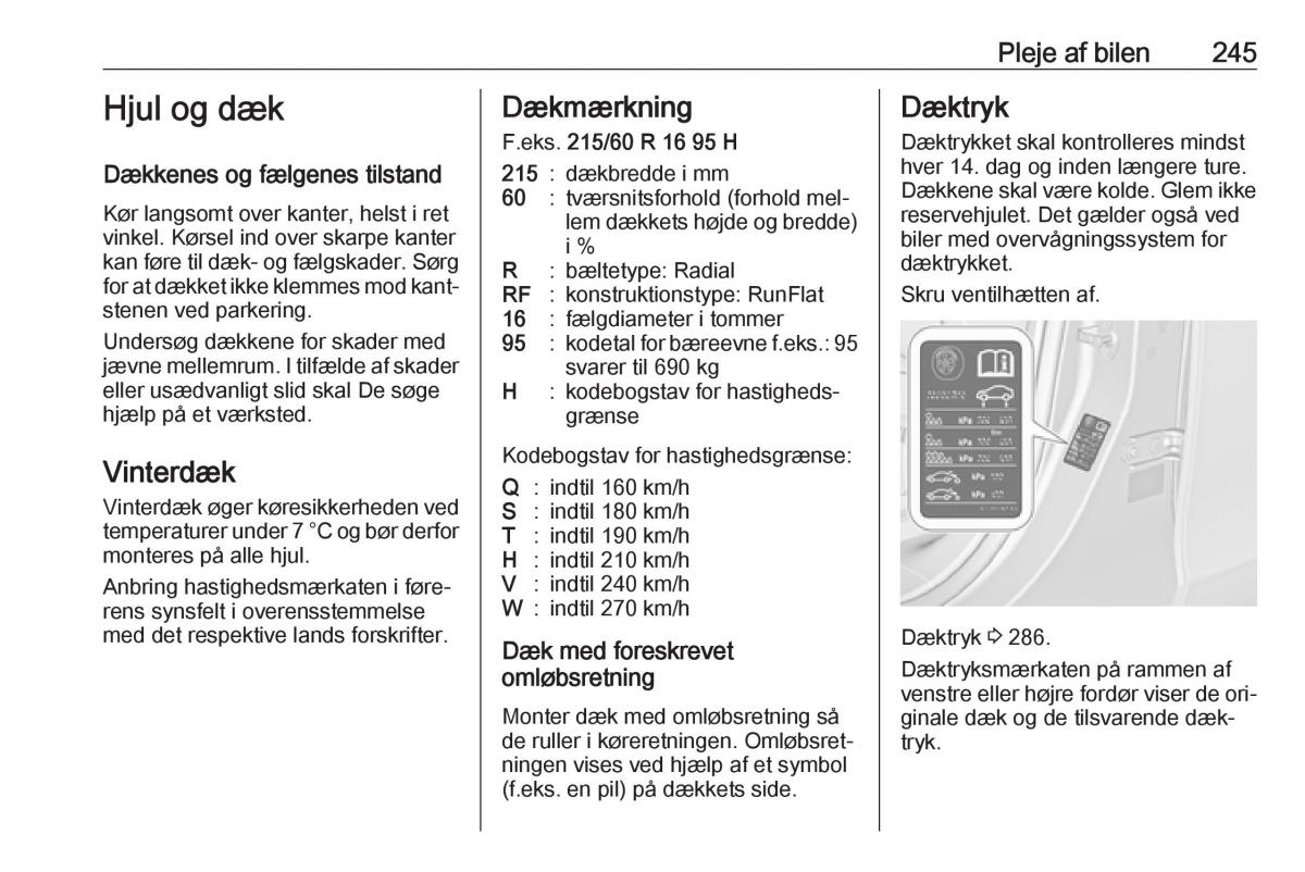 manual  Opel Zafira C Tourer Bilens instruktionsbog / page 247