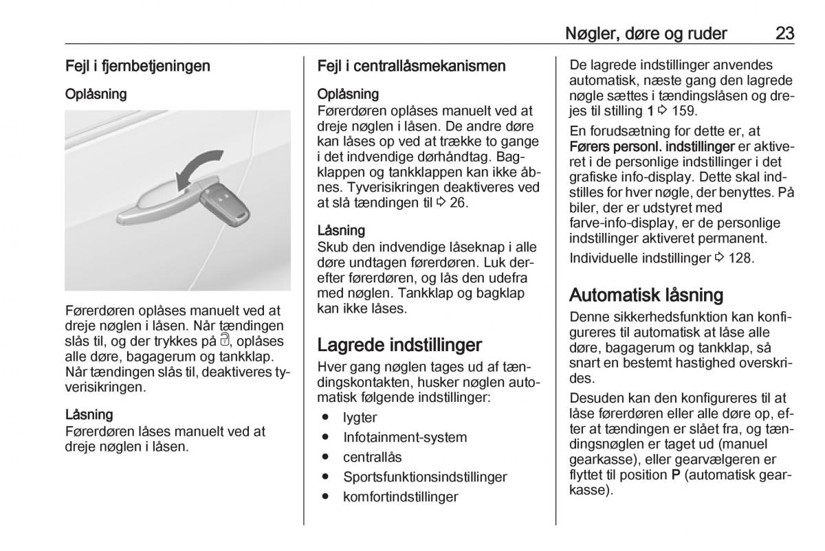 manual  Opel Zafira C Tourer Bilens instruktionsbog / page 25