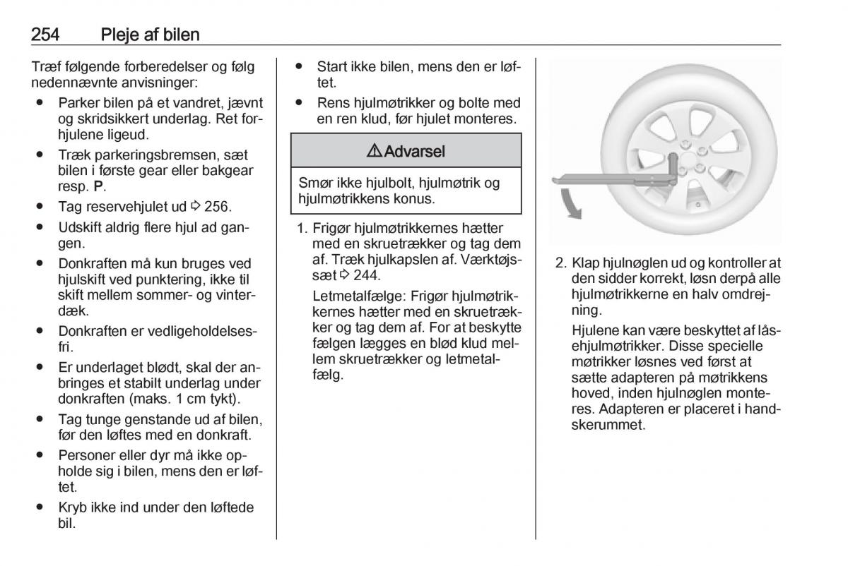 manual  Opel Zafira C Tourer Bilens instruktionsbog / page 256