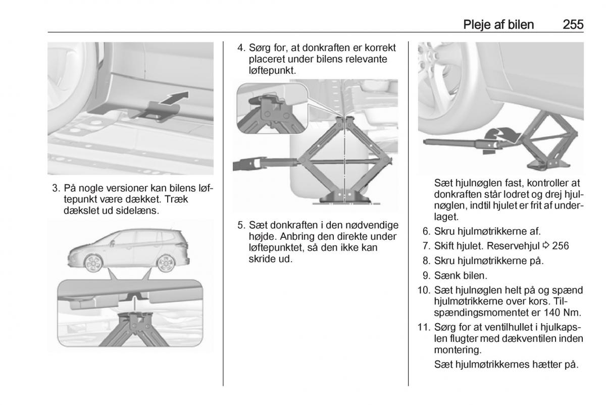 manual  Opel Zafira C Tourer Bilens instruktionsbog / page 257