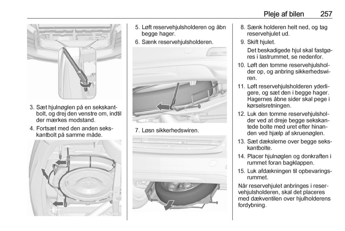 manual  Opel Zafira C Tourer Bilens instruktionsbog / page 259