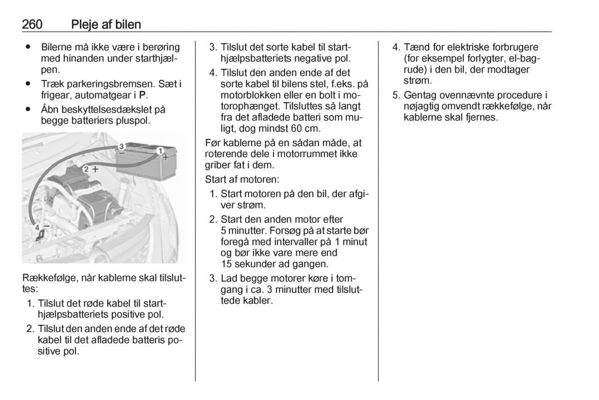 manual  Opel Zafira C Tourer Bilens instruktionsbog / page 262