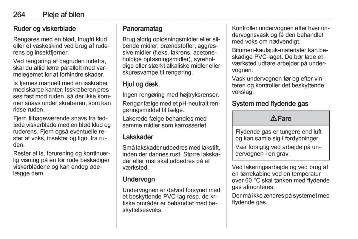 manual  Opel Zafira C Tourer Bilens instruktionsbog / page 266