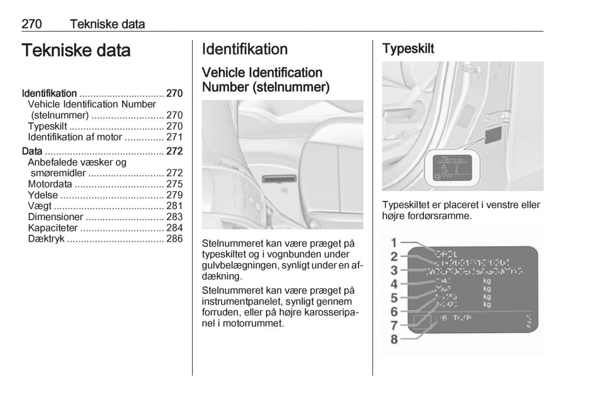 manual  Opel Zafira C Tourer Bilens instruktionsbog / page 272