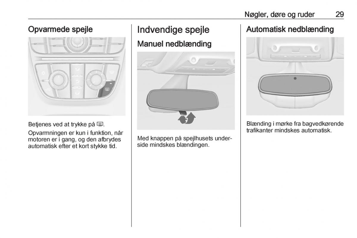 manual  Opel Zafira C Tourer Bilens instruktionsbog / page 31