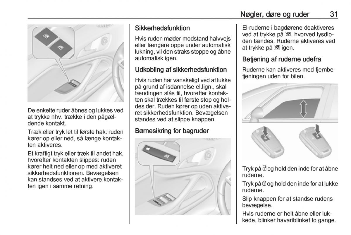 manual  Opel Zafira C Tourer Bilens instruktionsbog / page 33