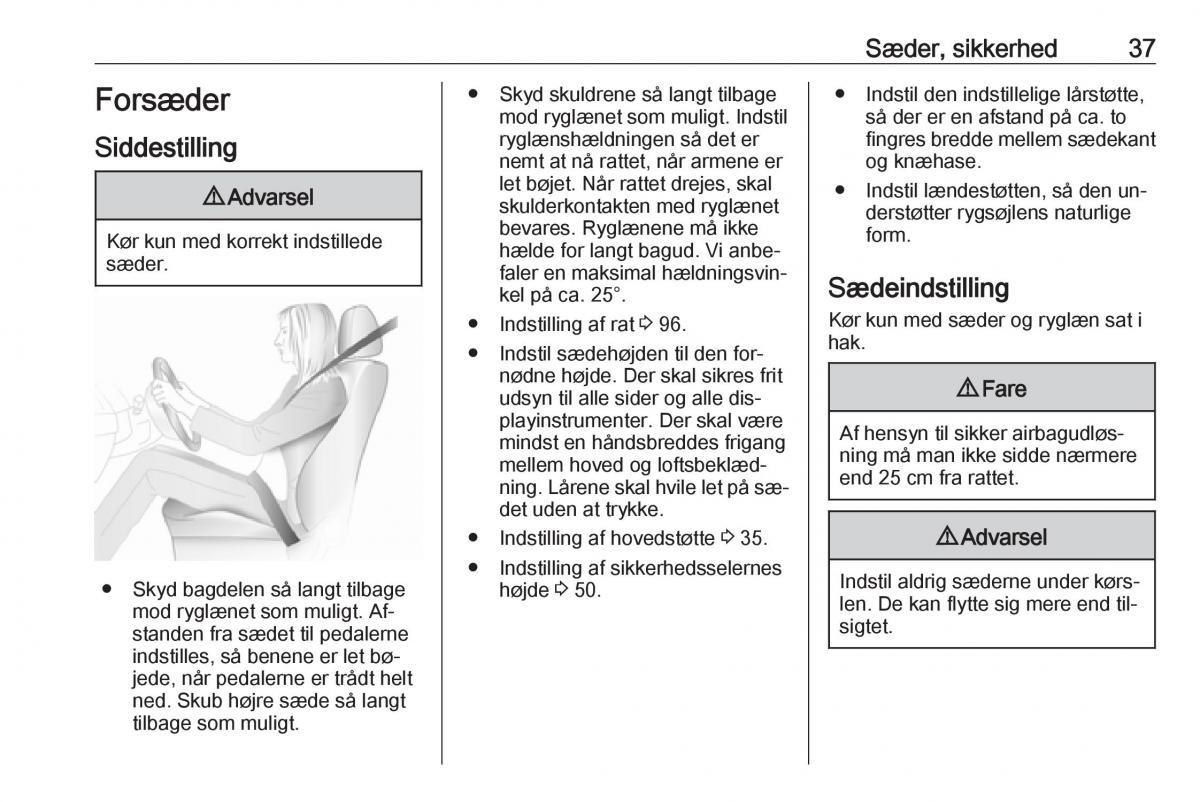 manual  Opel Zafira C Tourer Bilens instruktionsbog / page 39