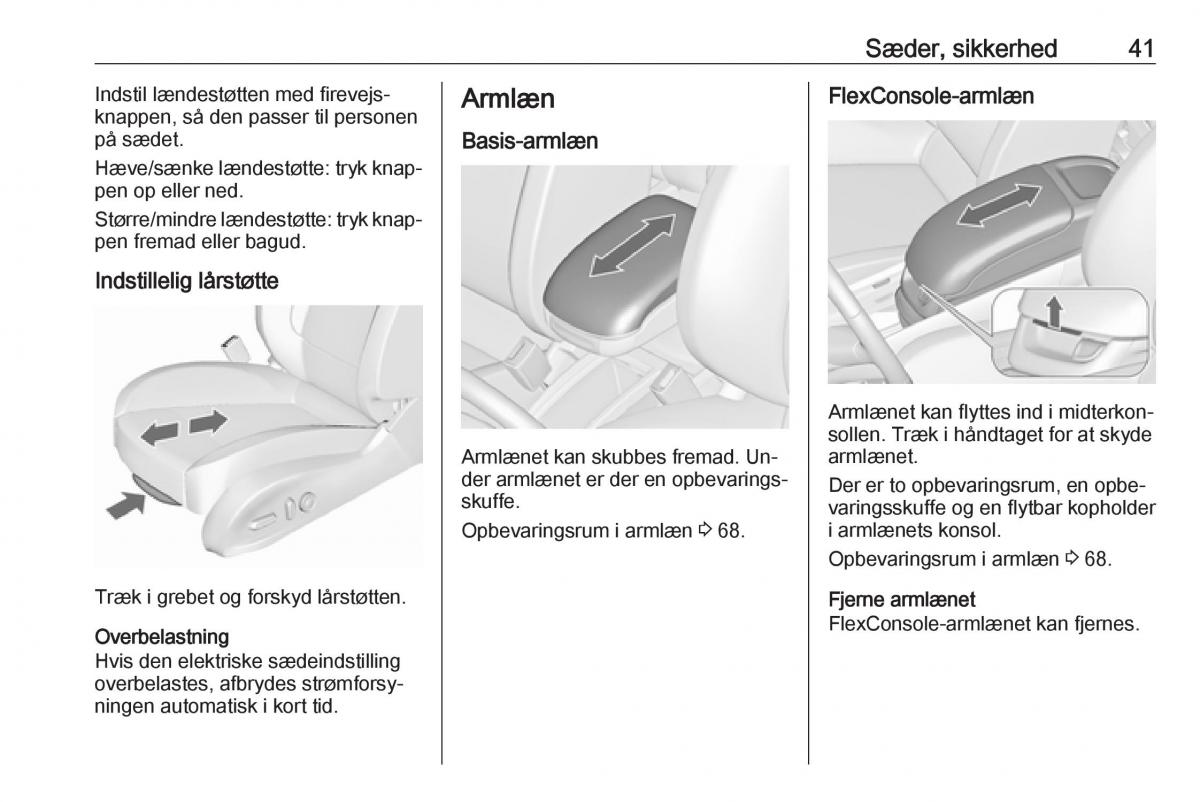 manual  Opel Zafira C Tourer Bilens instruktionsbog / page 43