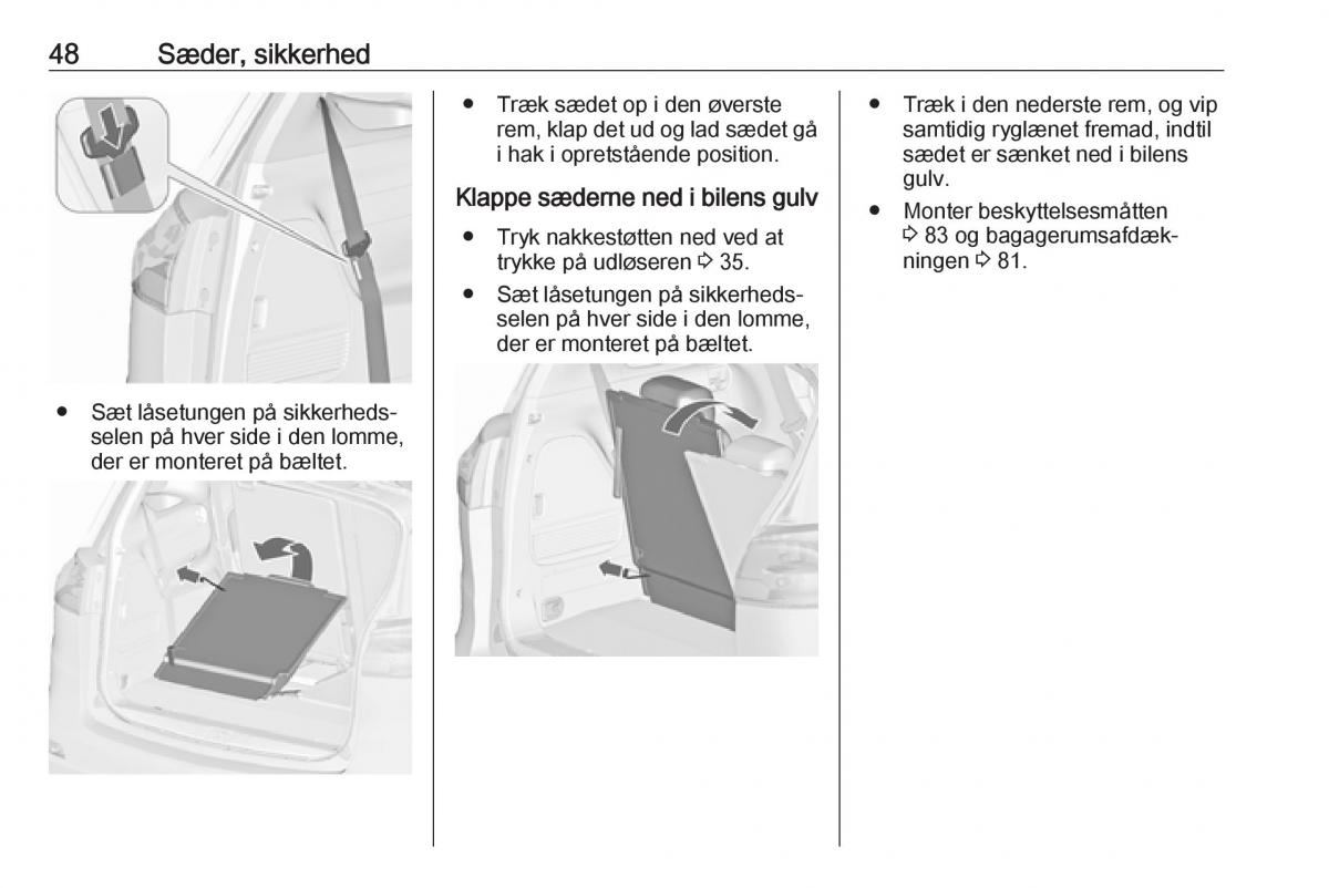 manual  Opel Zafira C Tourer Bilens instruktionsbog / page 50