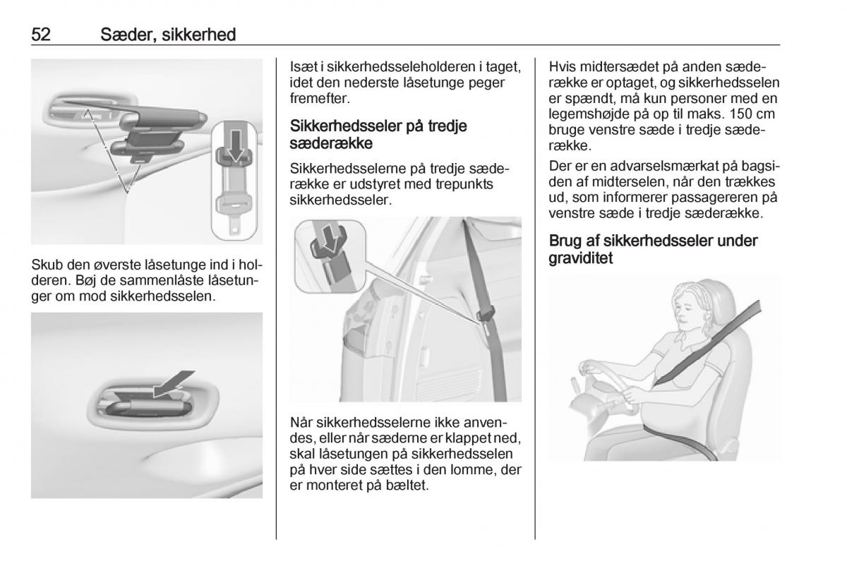 manual  Opel Zafira C Tourer Bilens instruktionsbog / page 54