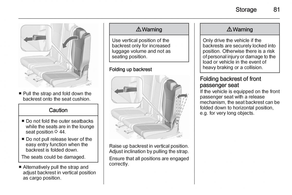 Opel Zafira C Tourer owners manual / page 83