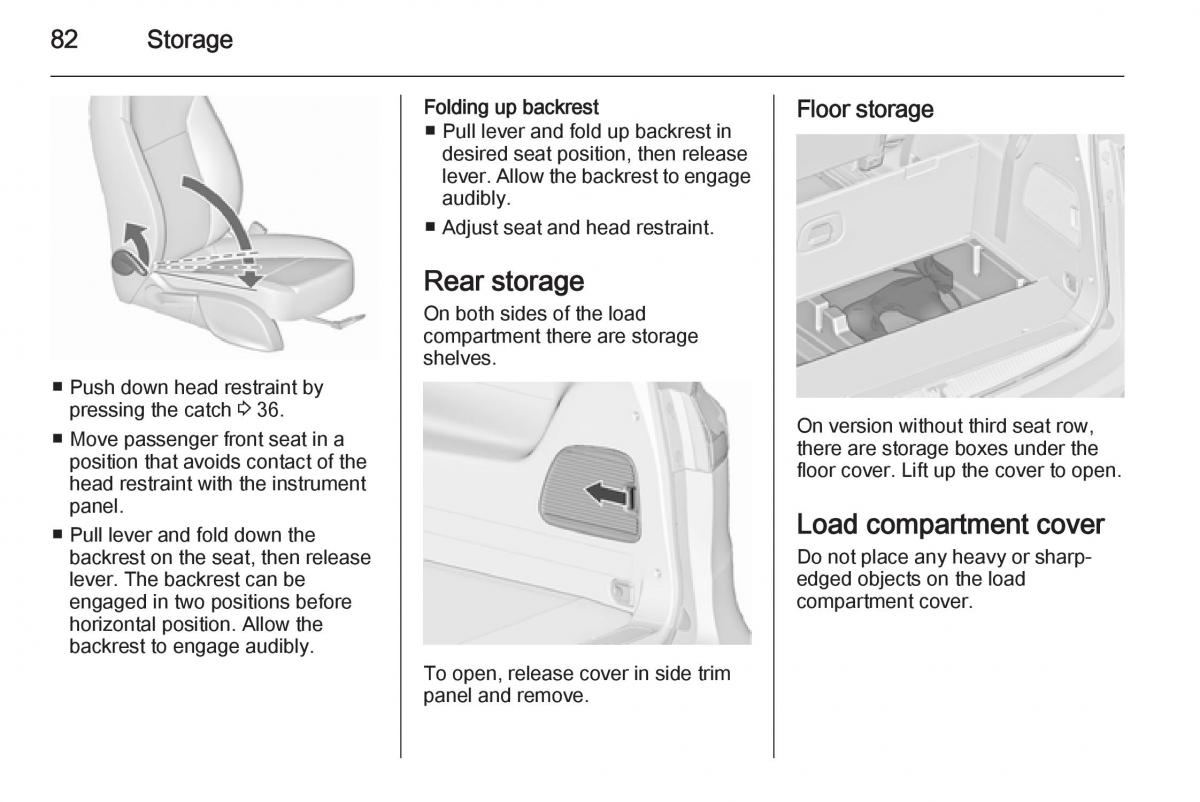 Opel Zafira C Tourer owners manual / page 84