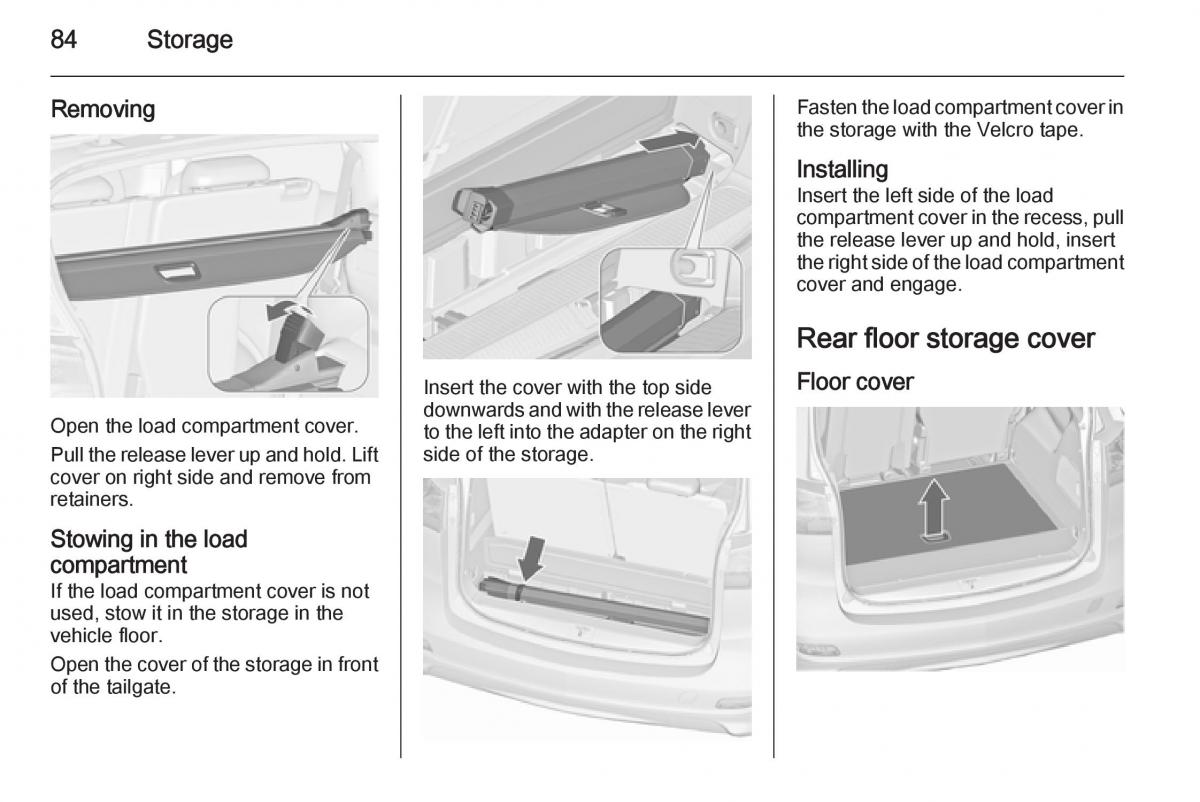 Opel Zafira C Tourer owners manual / page 86