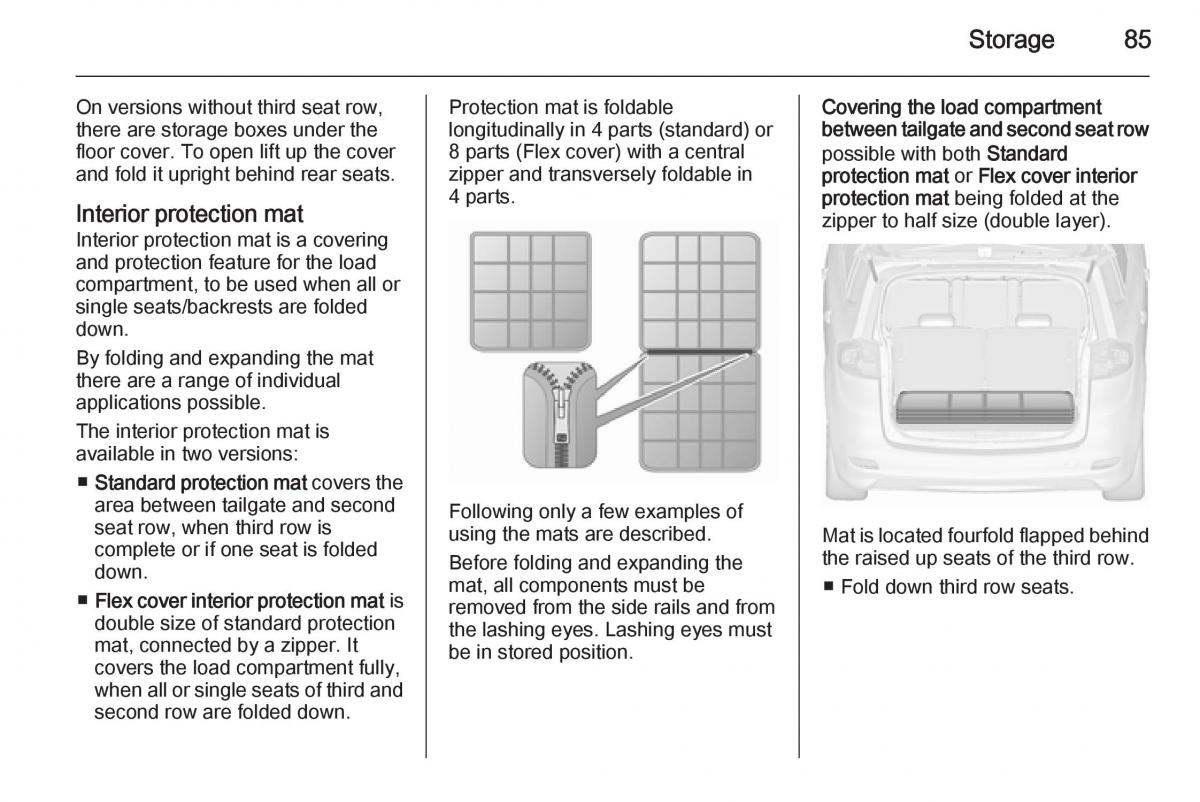 Opel Zafira C Tourer owners manual / page 87