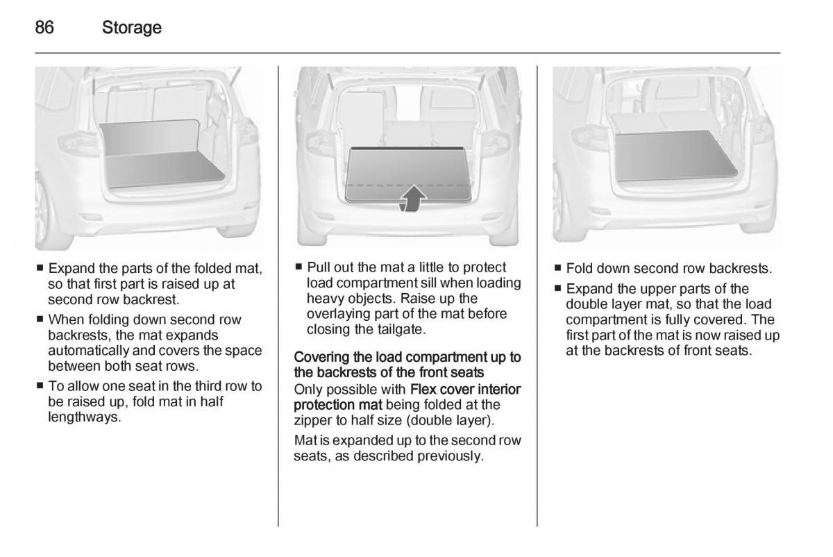 Opel Zafira C Tourer owners manual / page 88