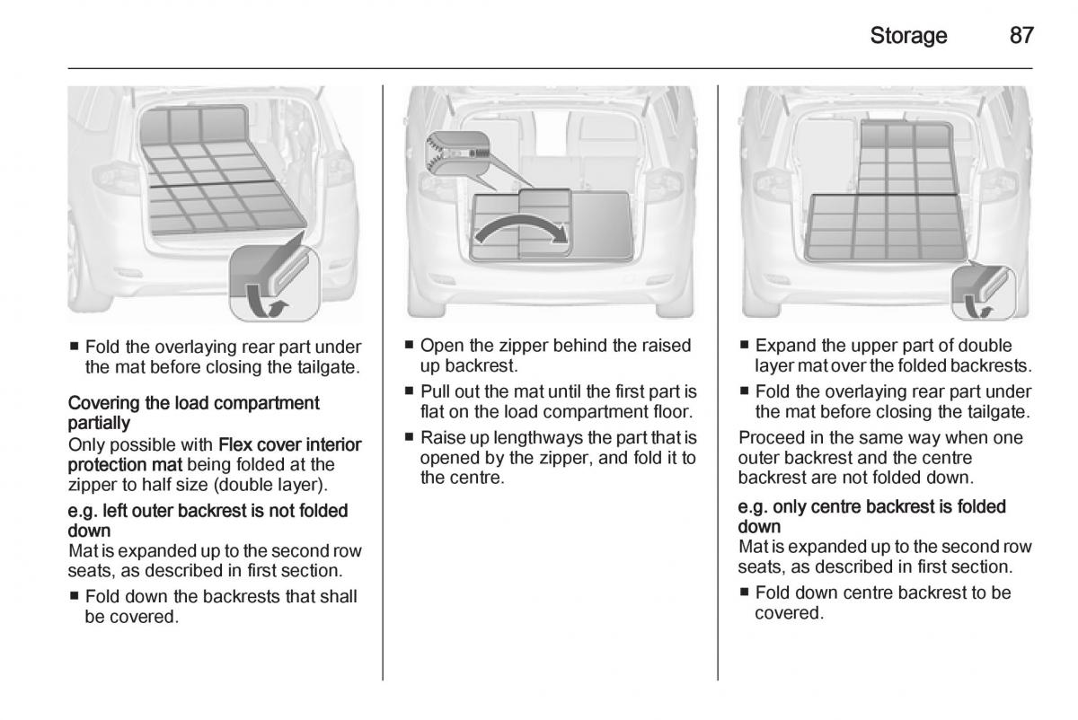 Opel Zafira C Tourer owners manual / page 89