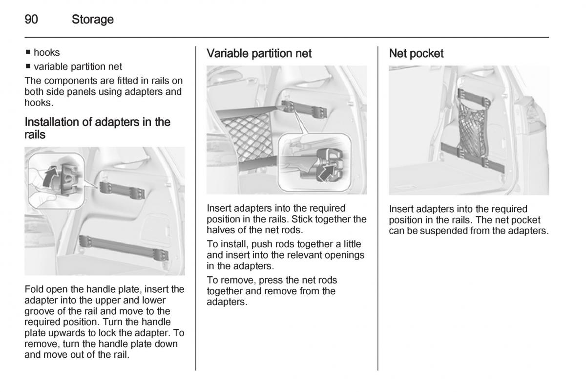 Opel Zafira C Tourer owners manual / page 92