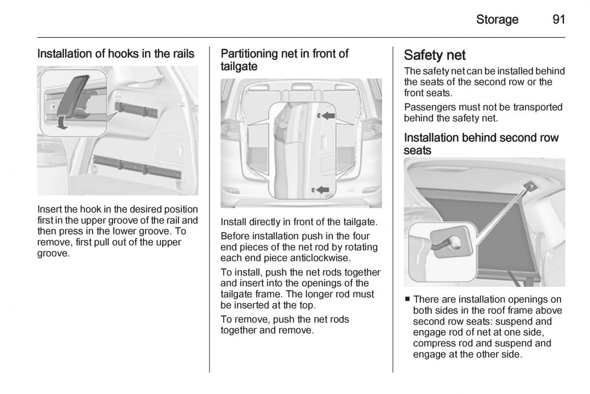 Opel Zafira C Tourer owners manual / page 93