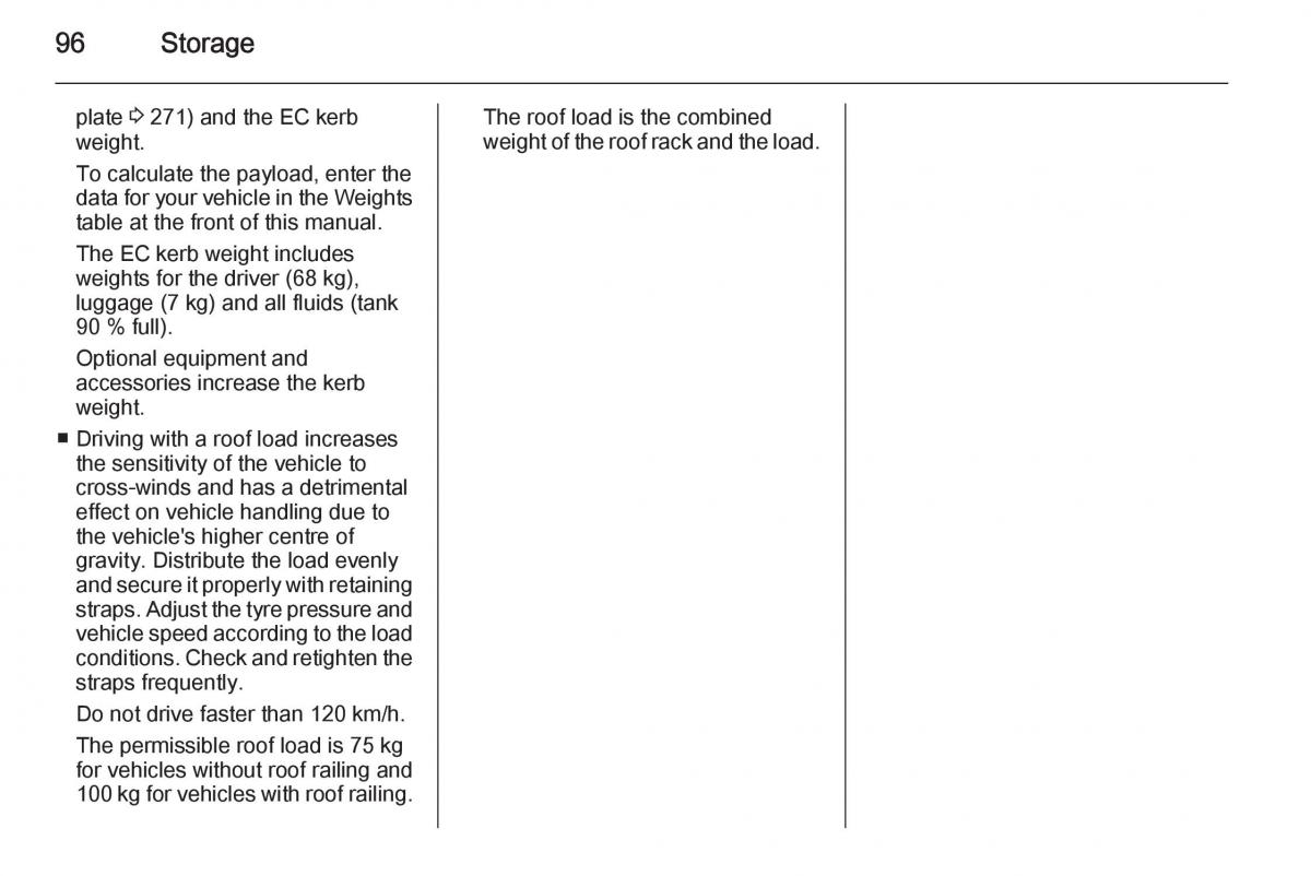 Opel Zafira C Tourer owners manual / page 98