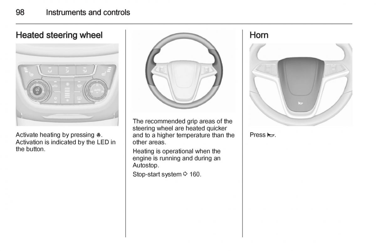 Opel Zafira C Tourer owners manual / page 100