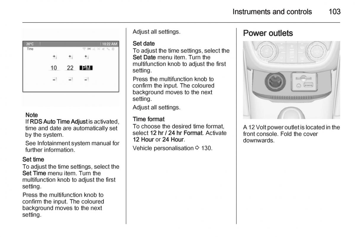 Opel Zafira C Tourer owners manual / page 105