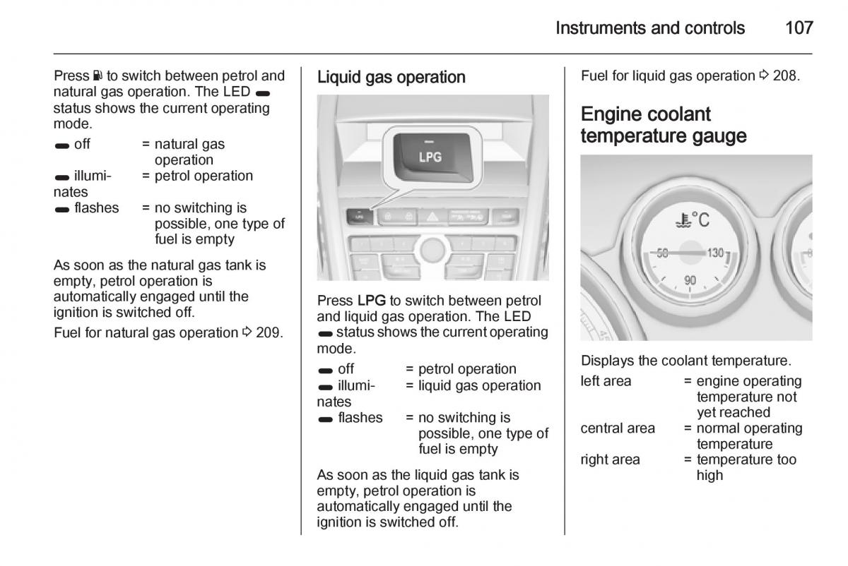 Opel Zafira C Tourer owners manual / page 109