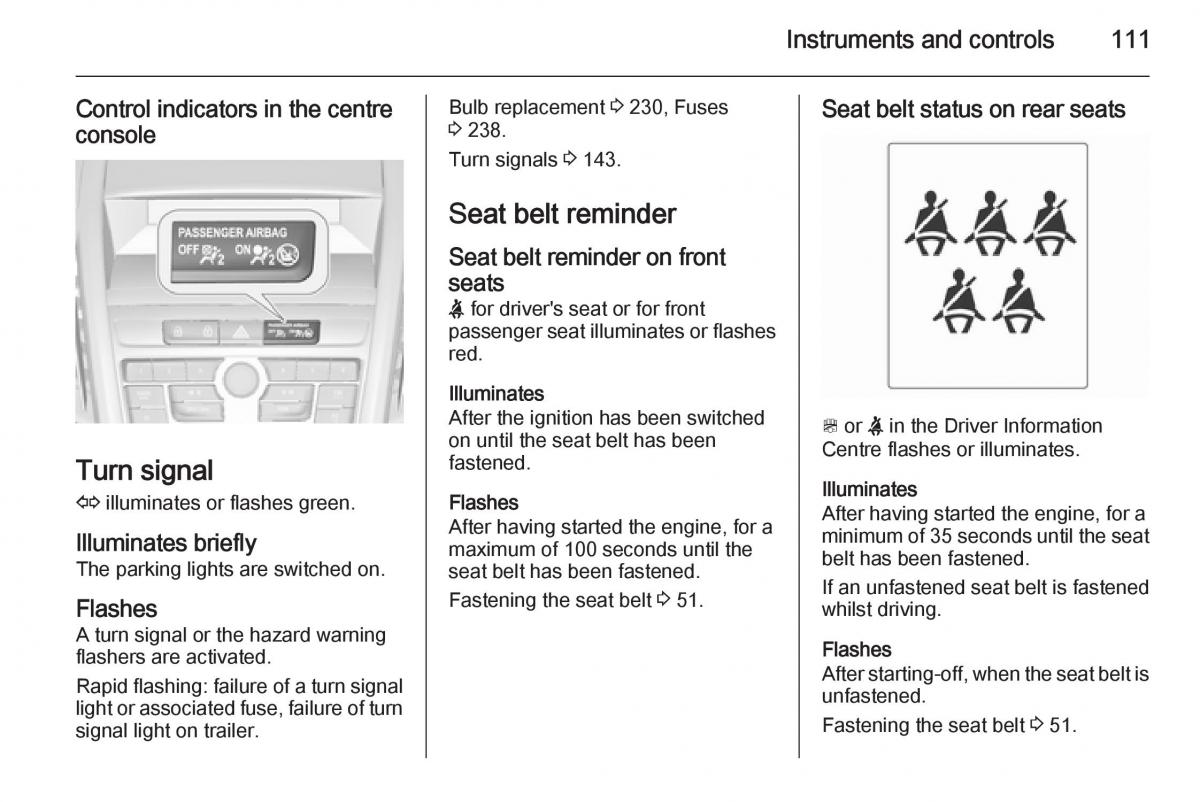 Opel Zafira C Tourer owners manual / page 113