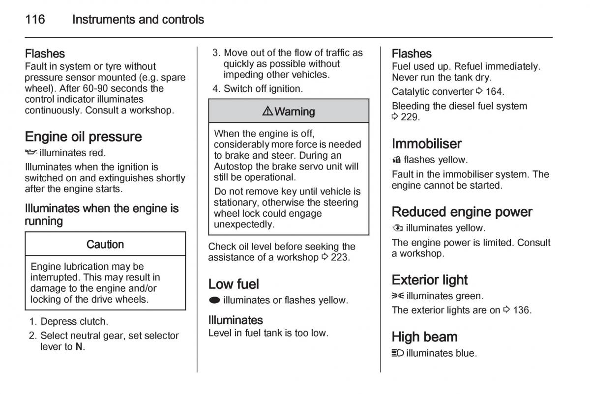 Opel Zafira C Tourer owners manual / page 118