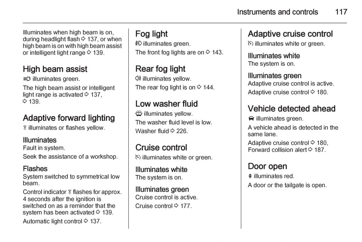 Opel Zafira C Tourer owners manual / page 119