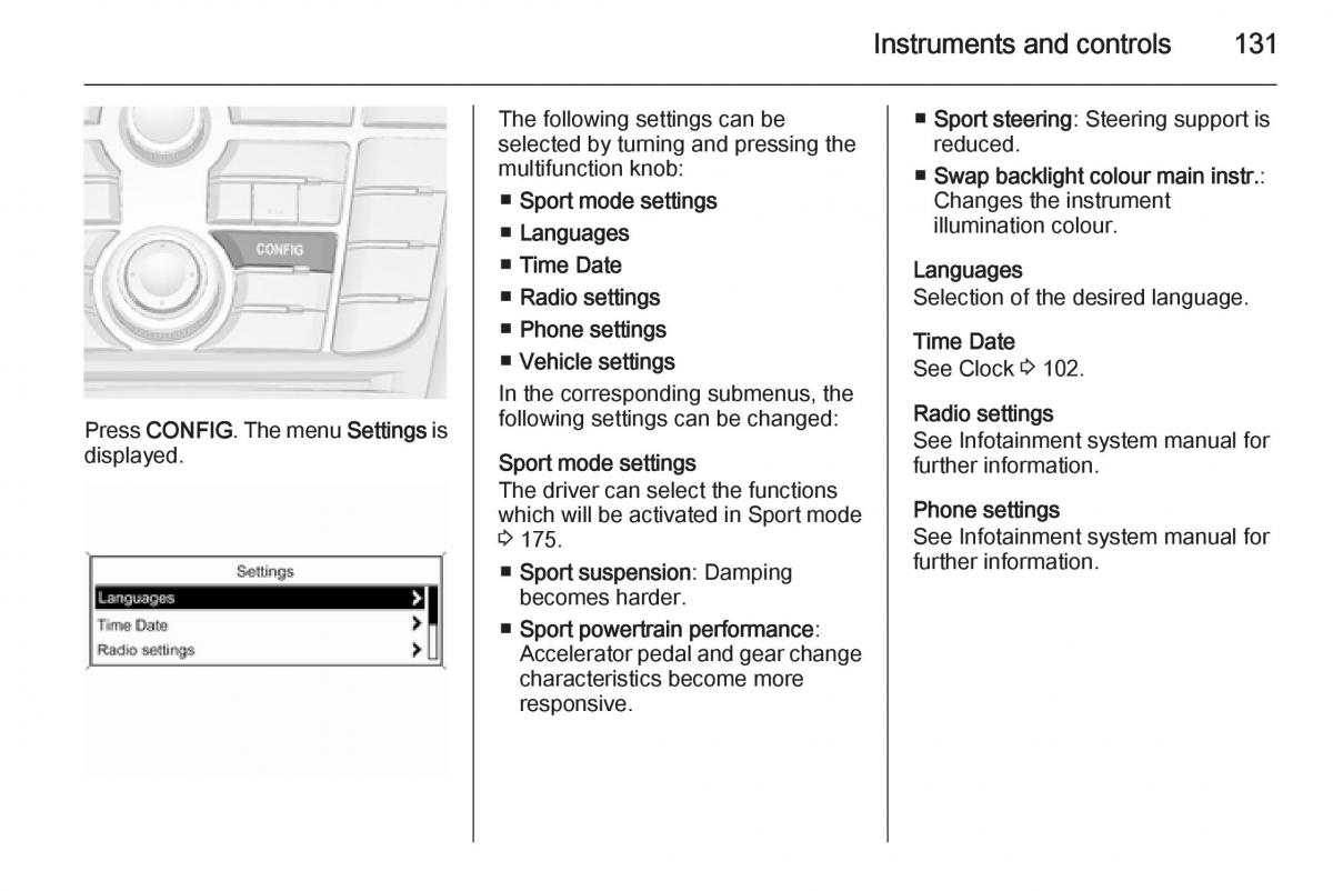 Opel Zafira C Tourer owners manual / page 133