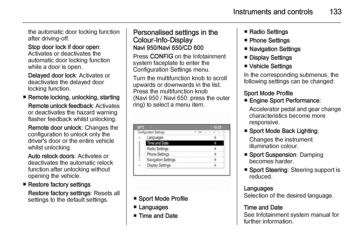 Opel Zafira C Tourer owners manual / page 135