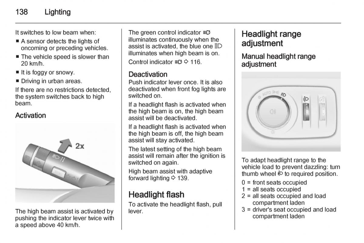 Opel Zafira C Tourer owners manual / page 140