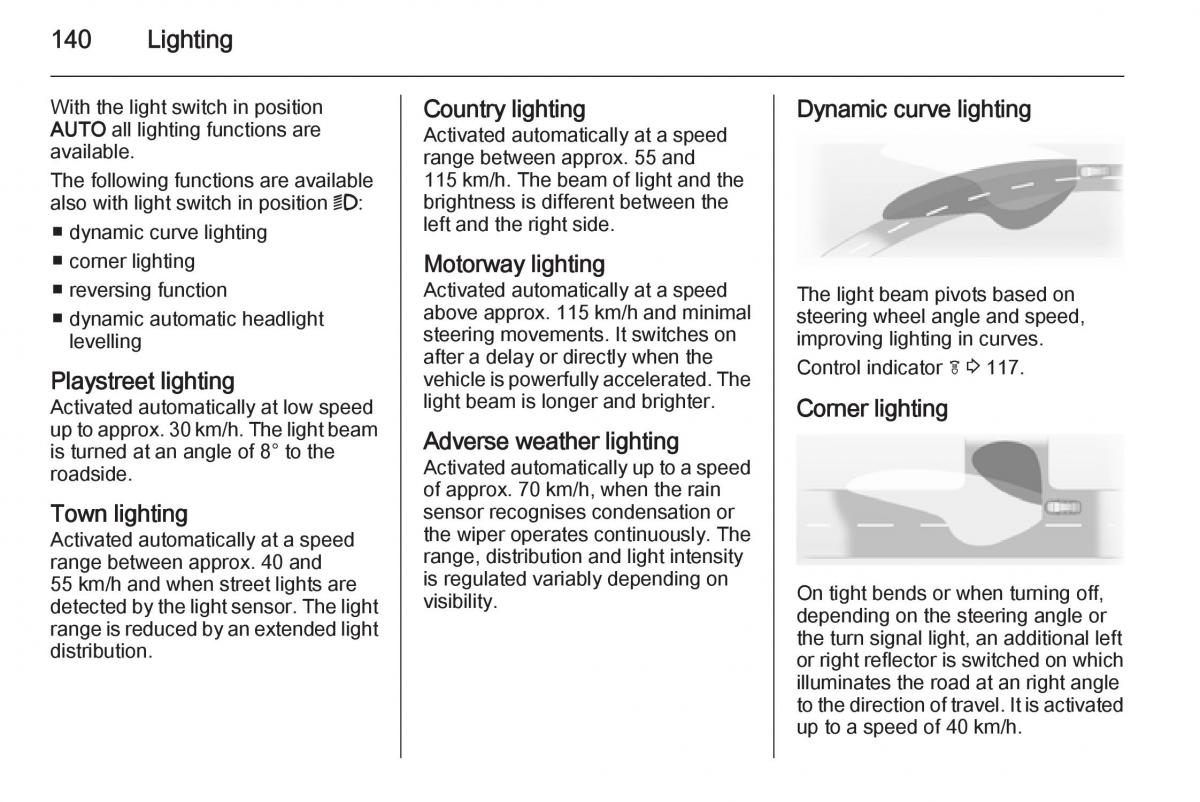 Opel Zafira C Tourer owners manual / page 142