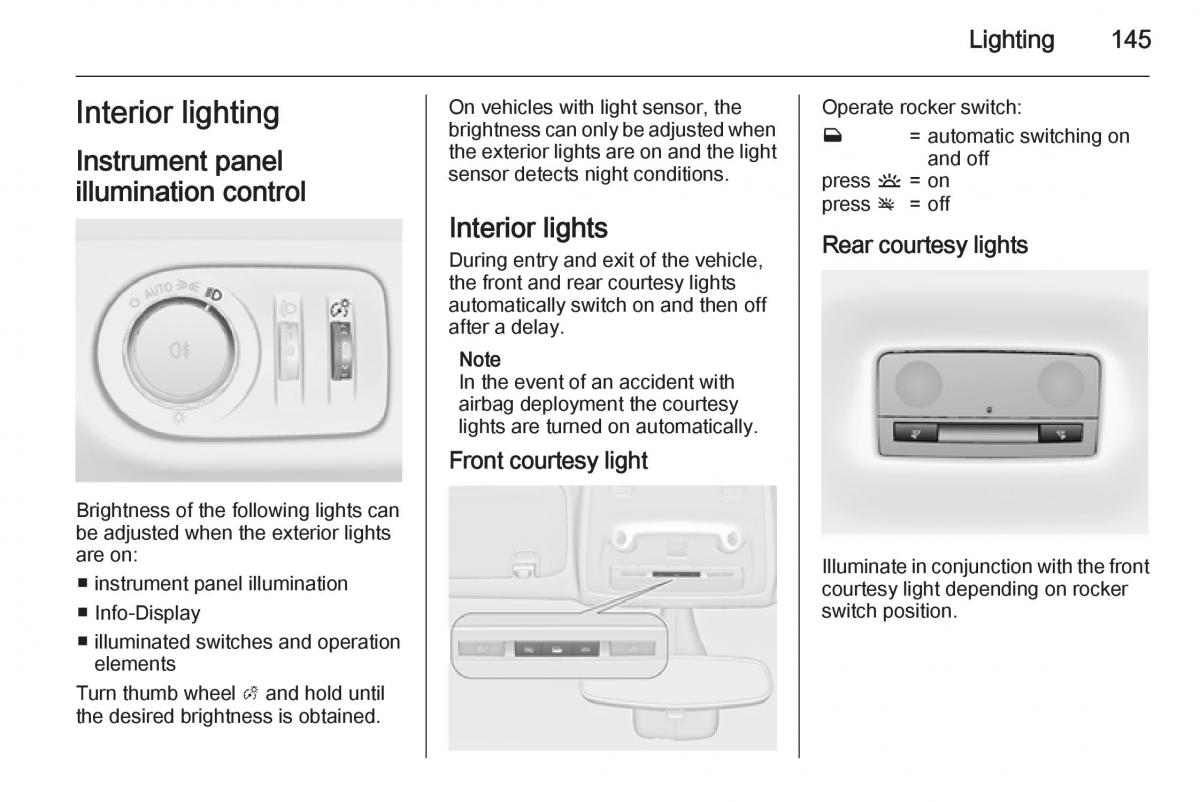 Opel Zafira C Tourer owners manual / page 147