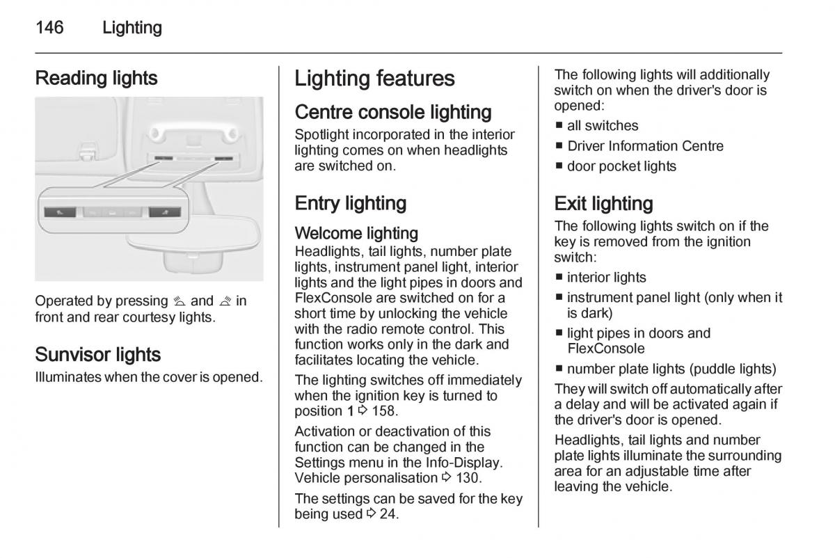 Opel Zafira C Tourer owners manual / page 148