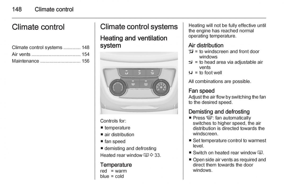 Opel Zafira C Tourer owners manual / page 150