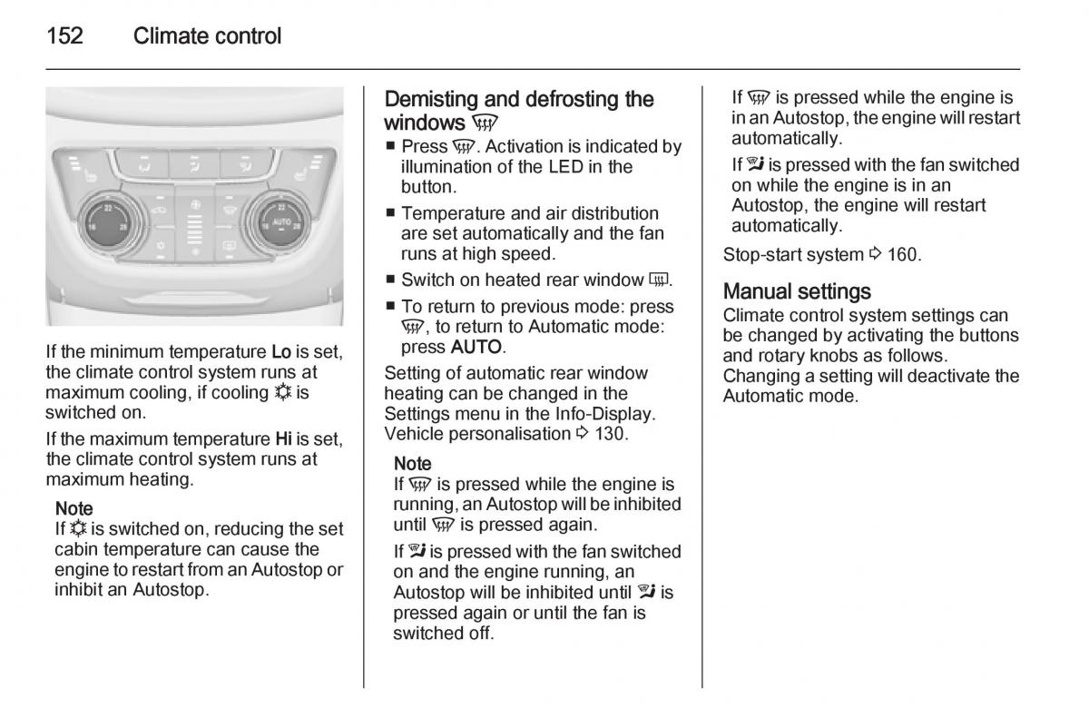 Opel Zafira C Tourer owners manual / page 154