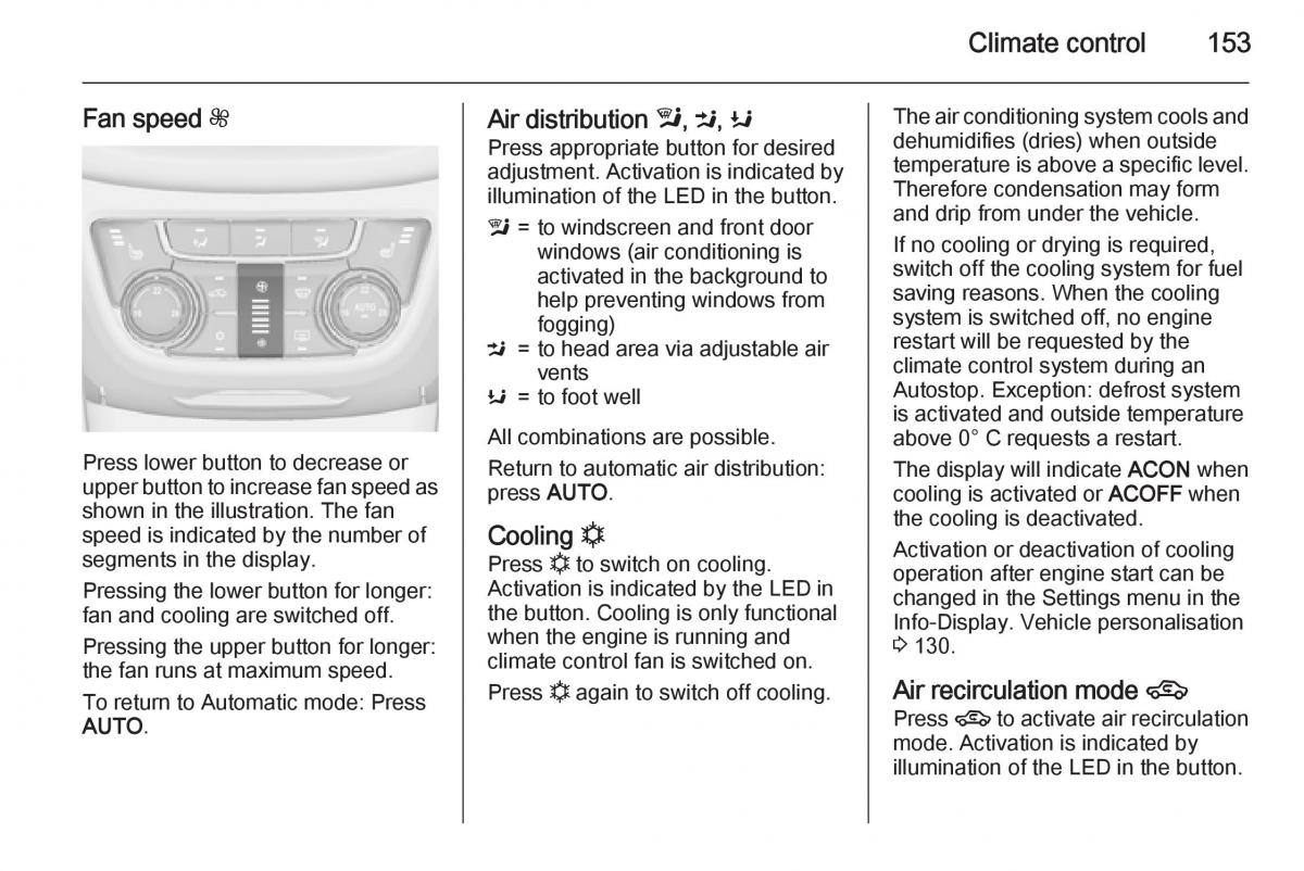 Opel Zafira C Tourer owners manual / page 155