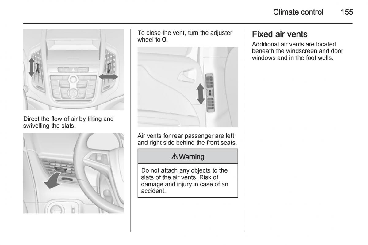 Opel Zafira C Tourer owners manual / page 157