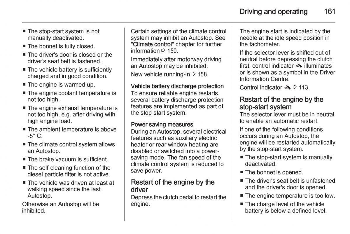 Opel Zafira C Tourer owners manual / page 163