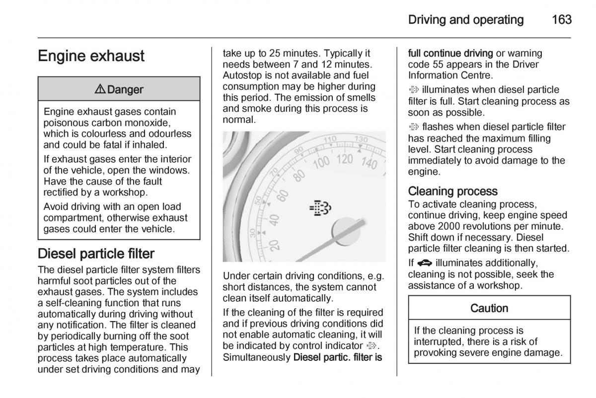 Opel Zafira C Tourer owners manual / page 165