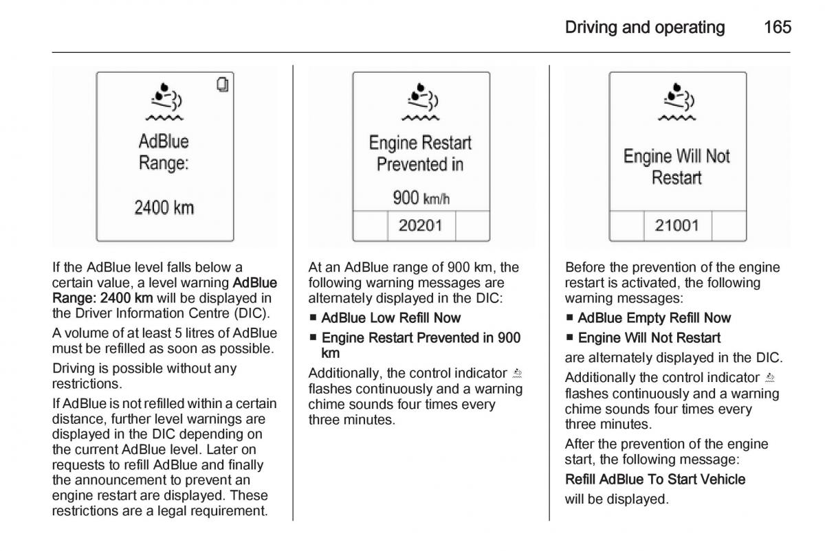 Opel Zafira C Tourer owners manual / page 167