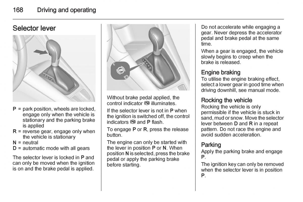 Opel Zafira C Tourer owners manual / page 170