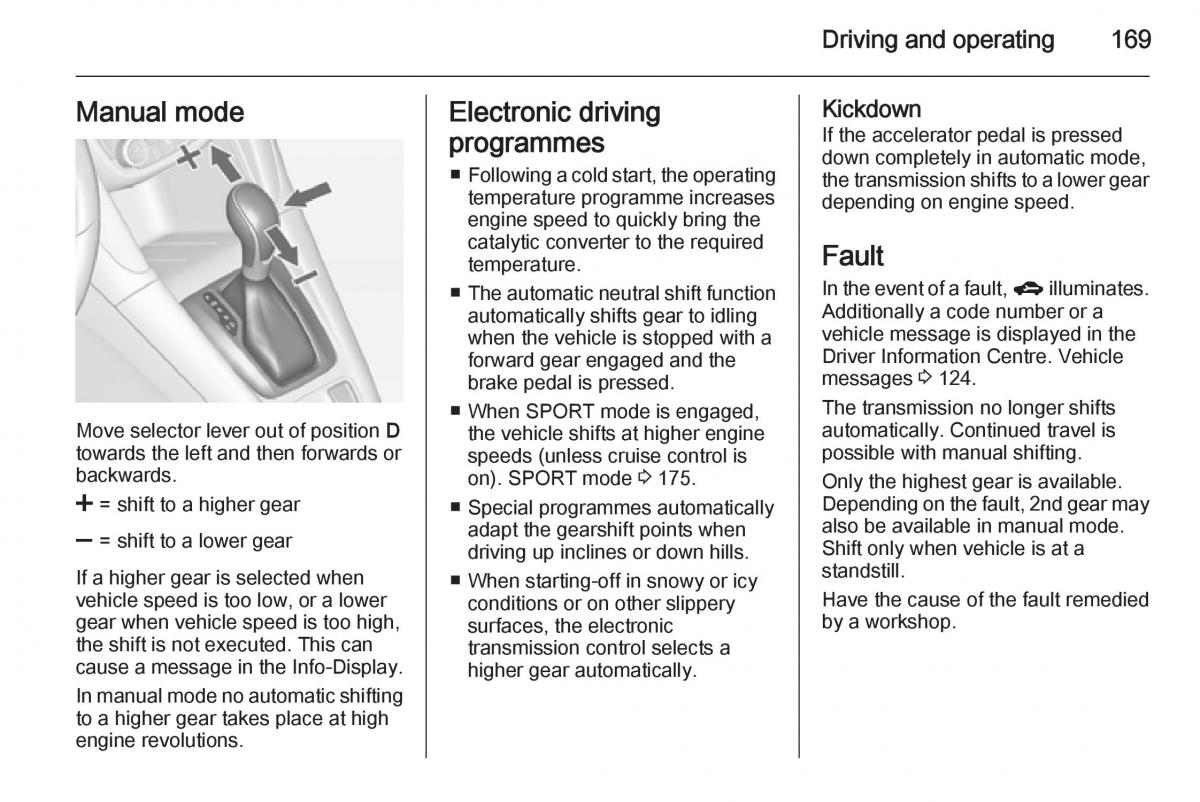 Opel Zafira C Tourer owners manual / page 171