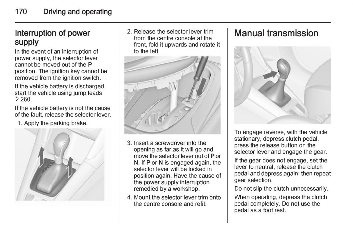 Opel Zafira C Tourer owners manual / page 172