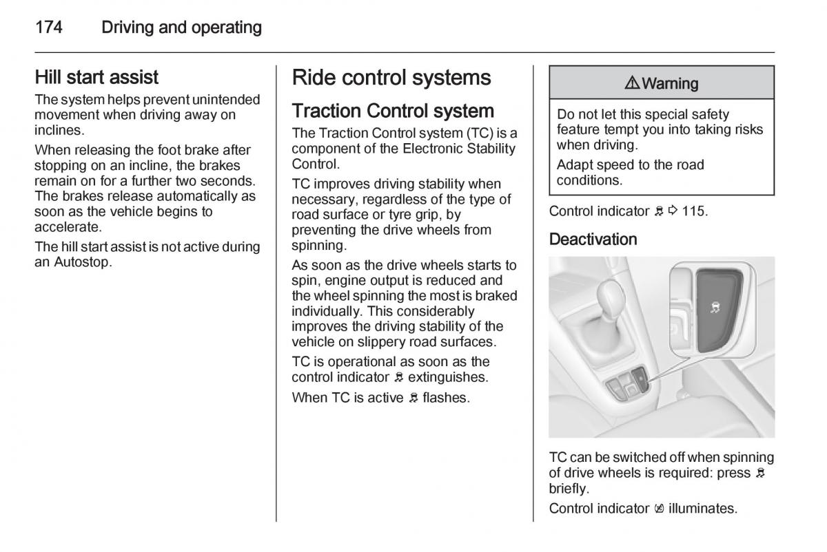 Opel Zafira C Tourer owners manual / page 176