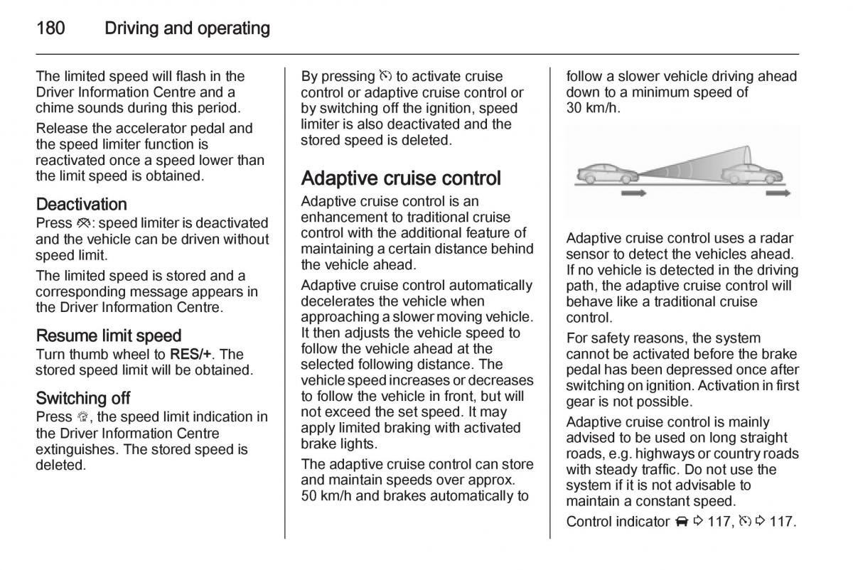 Opel Zafira C Tourer owners manual / page 182