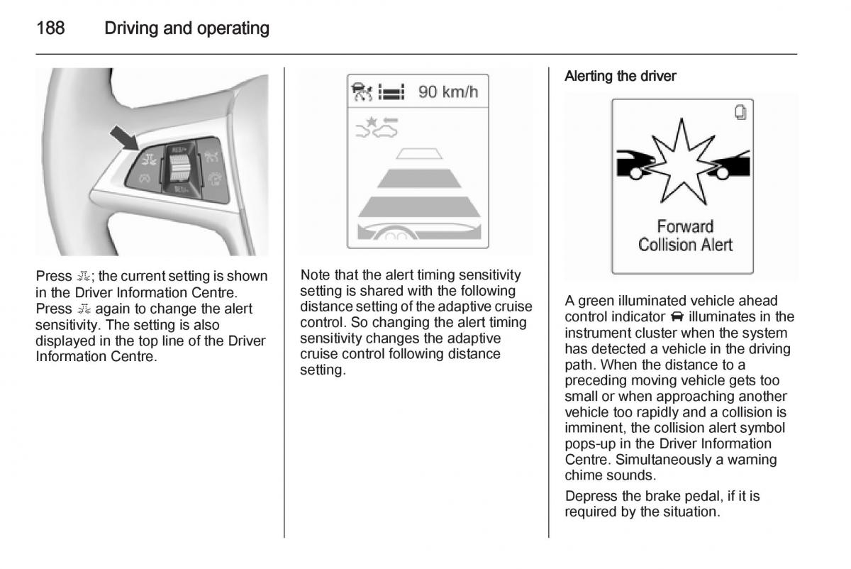 Opel Zafira C Tourer owners manual / page 190